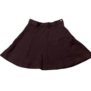Vintage 1960’s Dark Brown Ultra Mini Skater Skirt, 24”-26” Waist, Made in Italy